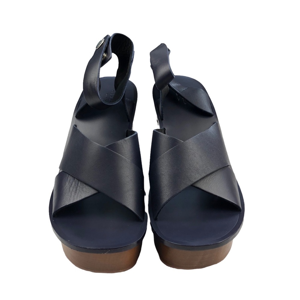 NWT Rag & Bone Hester Navy Leather Platform Sandal 11